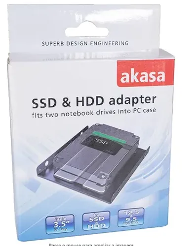 Adaptador de Baia 3.5 para 2 x HD/SSD 2.5 - Akasa AK-HDA-03, 1pack