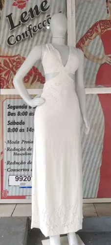 Vestido Longo Branco para Ano Novo Tamanho M