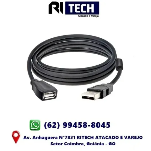 Cabo Extensor USB 5M com Filtro Usb Macho x Usb Femea