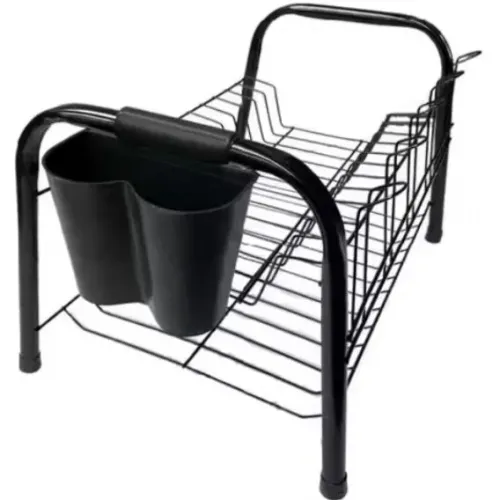 Escorredor Preto Alto c/ porta talher 