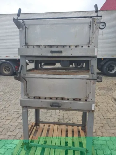Forno Industrial Duplo Refratário a Gás 80x60cm Metalmaq