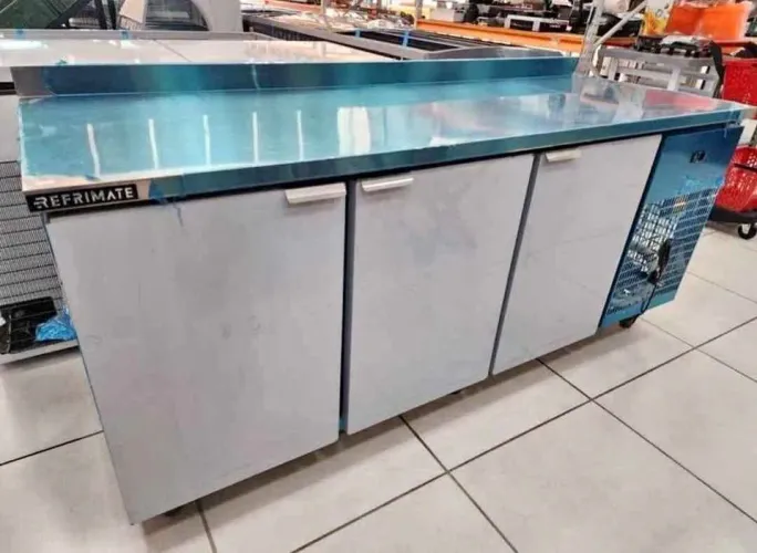 Balcão de serviço Refrigerado inox 2M pronta entrega Refrimate - Marcos