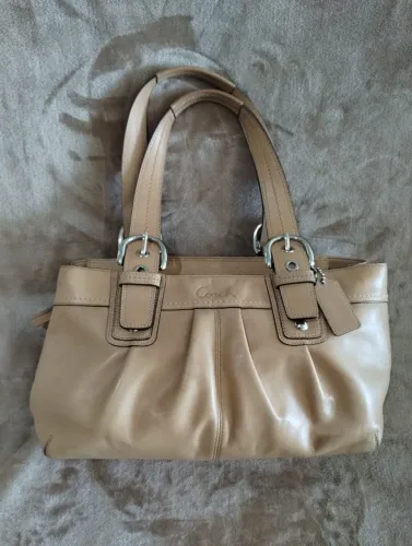 Bolsa de Couro Coach Beje