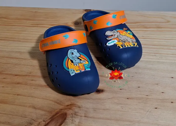 Babuche Azul Laranja Dinossauro Grendene Tam.25 NOVA 