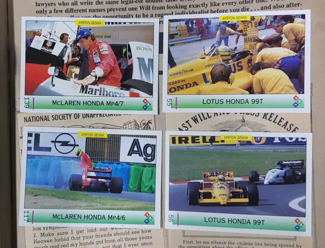 4 Cards PMC de Fórmula 1 Ayrton Senna Raros