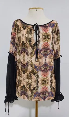 Blusa Estampada Manga Bufante DZARM