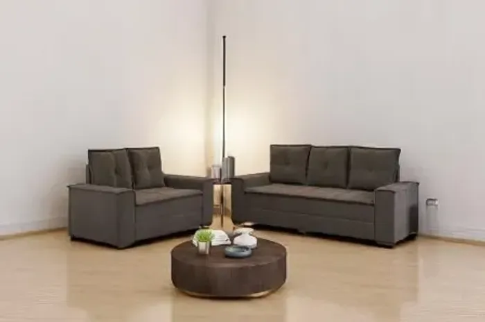Sofa 2 e 3 lugares paris barcelona na cor marrom