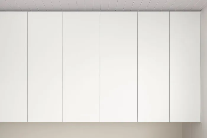 Armário superior em MDF branco .