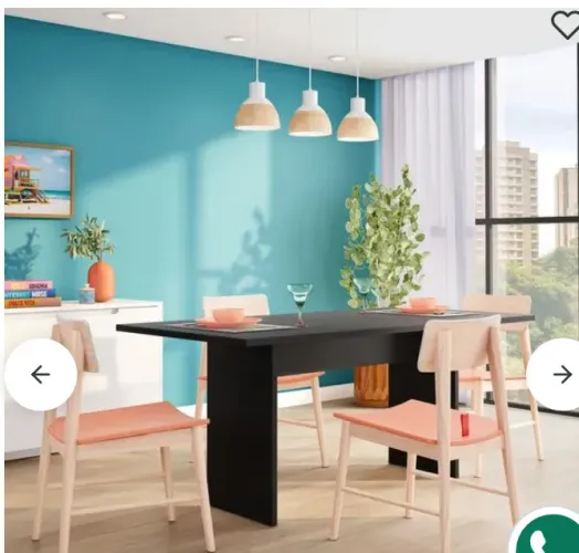 Mesa de Jantar Moderna Preta tokstok
