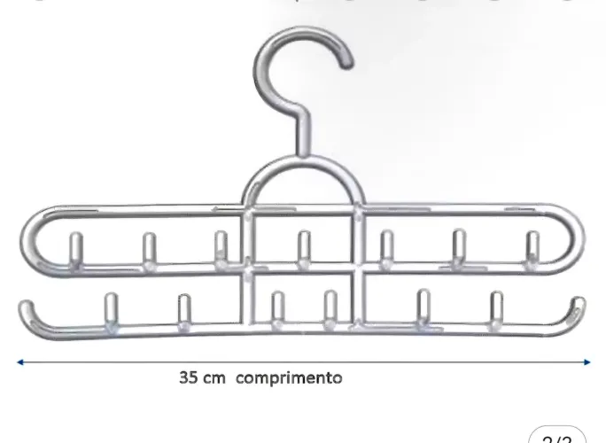 Kit com 3 Cabides organizador cristal com 13 ganchos cada