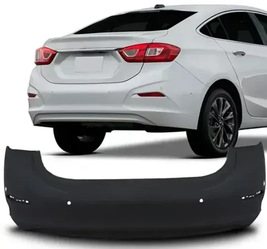 Parachoque Traseiro Cruze Sedan 2017 2018 2019 2020 2021 2022 2023 com Furo para Sensor