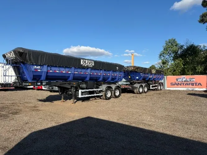 Rodocaçamba Com Dolly Basculante Olivo 2021 Para 62 M³ Com Pneus Revisada Seminova