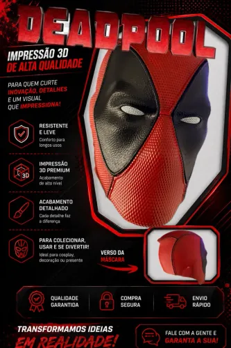 Mascara Deadpool Super Realista