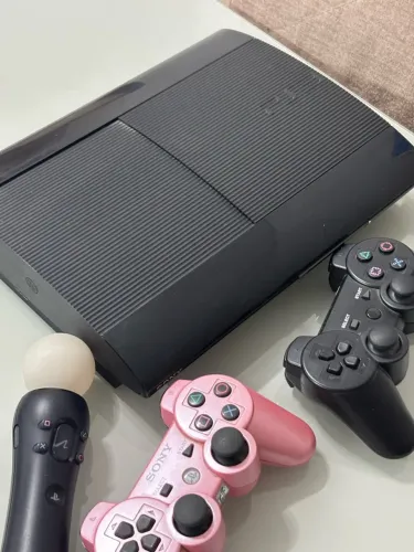 playstation 3 preto + playstation move + 6 jogos