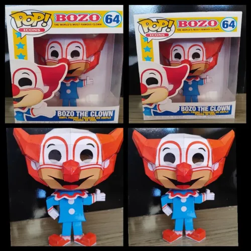 Kit 2 boneco palhaço Bozo papercraft