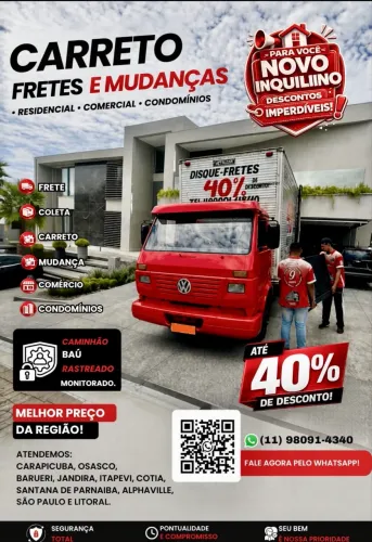 Carreto frete mudanças osasco Carapicuíba Barueri Alphaville Jandira itapevi Cotia