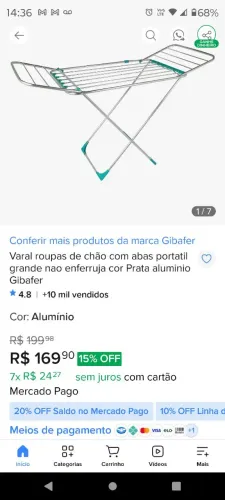 Varal grande de chão
