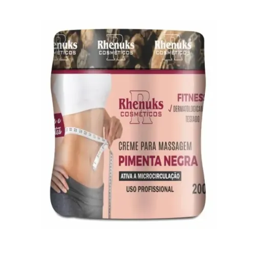 Creme para Massagem Pimenta Negra 200g Rhenuks - Aquecimento e Conforto