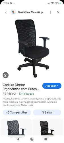 Cadeira escritório preta 