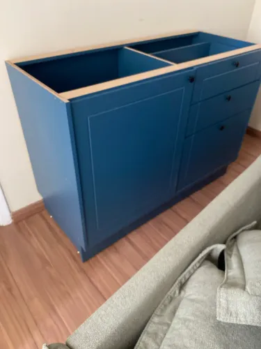 Balcão cozinha MDF Herval - 1.20 (1 porta e 3 gavetas)