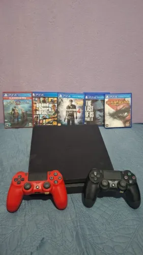 Ps4 Slim 1tb+5 mídia física