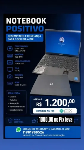 Notebook positivo usado