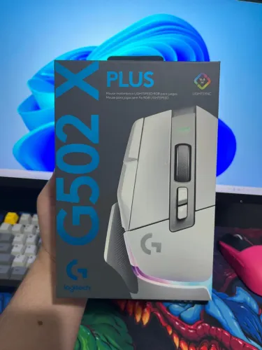 G502 X PLUS LIGHTSPEED BRANCO - NOVO/LACRADO