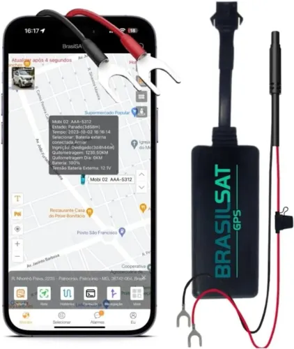 Rastreador veicular GPS Aplicativo em tempo real JD1915 12VDC 40A NC:40A/14VDC Anatel Bras