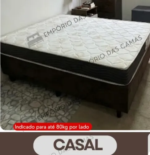 Cama casal D28 base e colchao Bonsono Colchões 