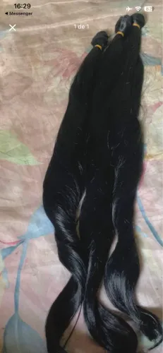 Cabelo toque humano liso Andulado 70 cm 3 telas