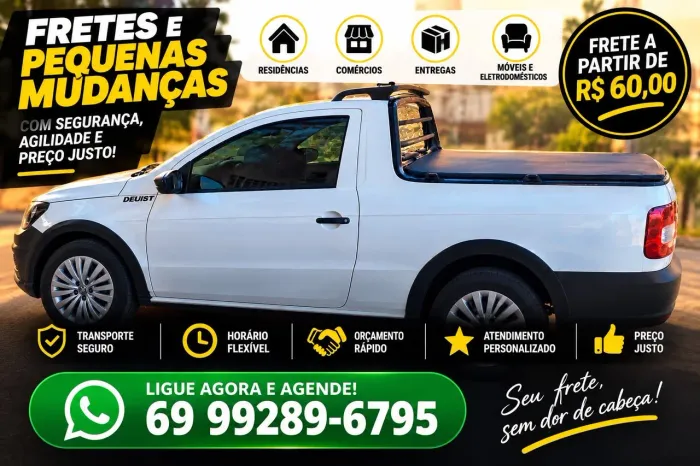 Faço pequenos fretes apartir de 60 reais