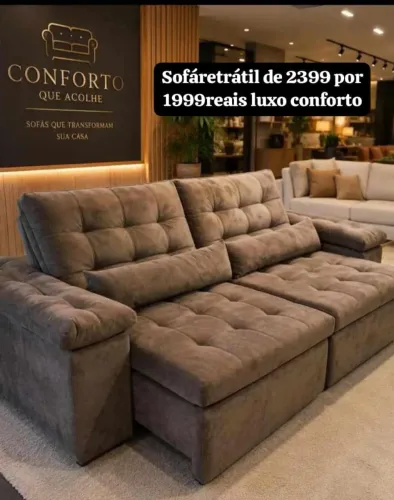Sofá retrátil luxo conforto qualidade resistência em 1 só lugar