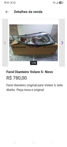 Vendo par de farois do ÔNIBUS VOLARE CINCO NOVOS E ORIGINAIS