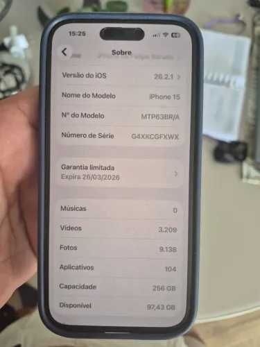 iPhone 15 256gb preto 