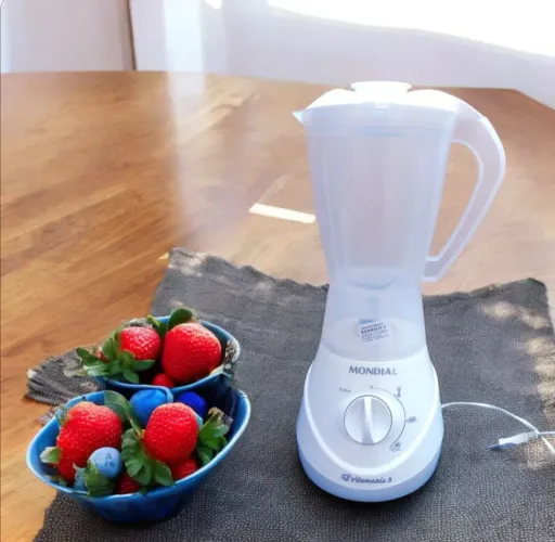 Lindo Liquidificador Mondial vitamix 3 Compulsar e 3 Velocidades, na cor branca copo novo