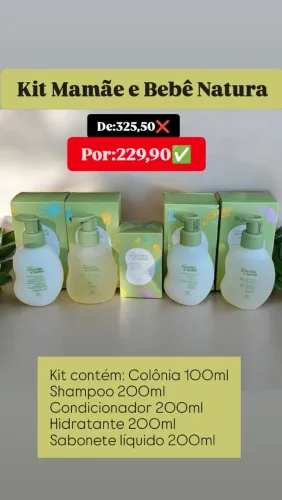 Kit Mamãe e Bebê Natura disponível em promoção