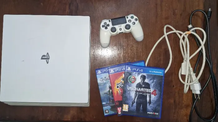 PS4 Pro Branco 1TB + Controle + 3 Jogos