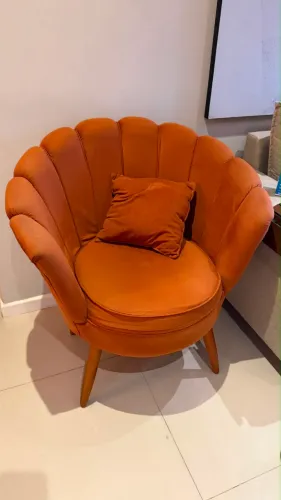 Cadeira Poltrona Lótus Flor Luxo Premium Com Almofada