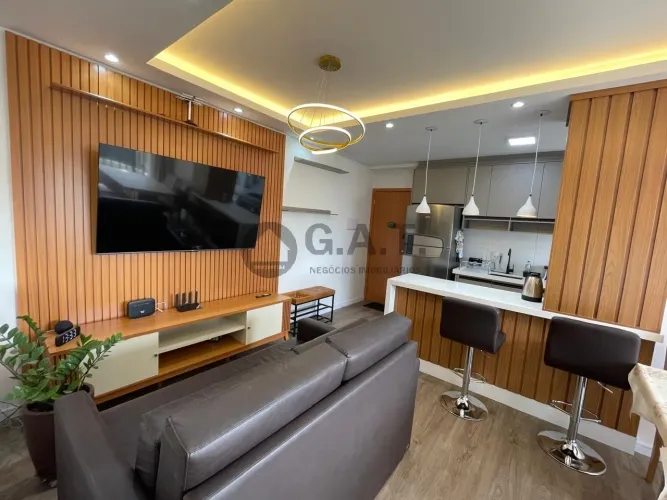 Apartamento mobiliado para alugar em Sorocaba-SP: 3 quartos, sendo 1 suíte, 2 salas, 2 ban