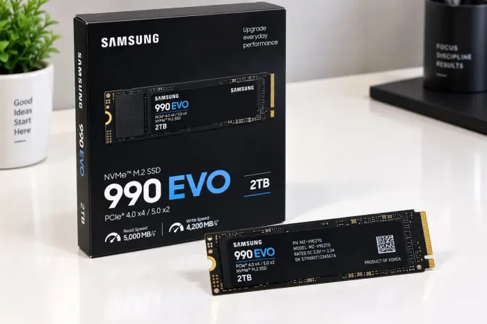 SSD NVMe M.2 Samsung 990 EVO 2.0, 2 TB PCIe 4.0/5.0 NOVO LACRADO
