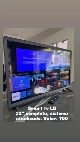 LG SMART TV 32" SISTEMA ATUALIZADO,COMPLETA,DIVIDO NO CARTÃO 12X, ENTREGO
