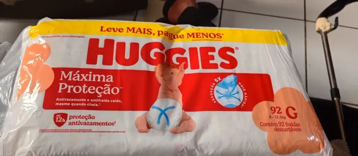 Fralda Huggies tamanho G pacote 92