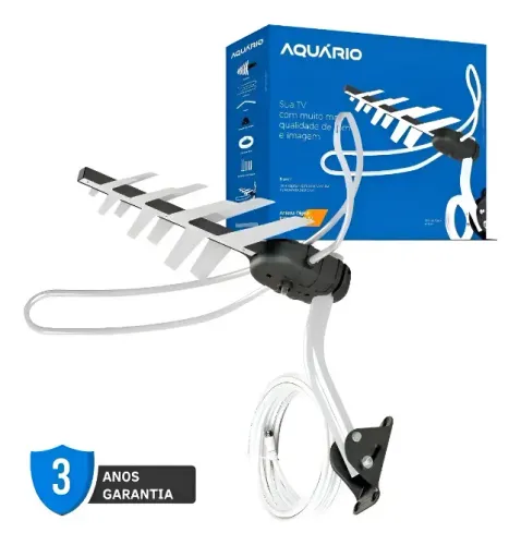 ANTENA DIGITAL UHF 4K AQUARIO COM CABO 15M DTV 3000