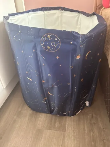 Banheira Dobrável Portátil 70cm SPA Ofurô Reforçado Drenagem Rápida Casa Adulto