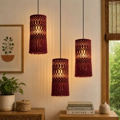Kit 3 Luminárias pendantes n4 Vinho15x40 s/ lâmpada.