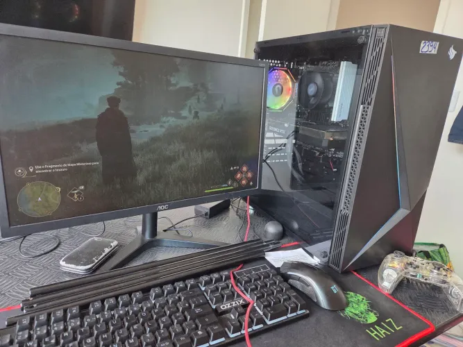 PC Gamer Completo Ryzen 7 5700X + RTX 3060 12GB + 16Gb RAM + Monitor e periféricos