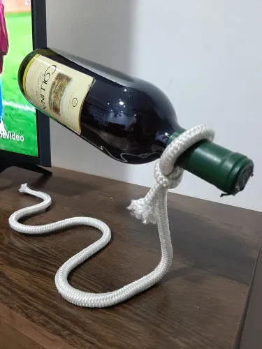 Suporte garrafa de vinho corda magica 