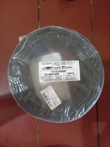Cabo elétrico 10mm, peça com 50 metros cada
