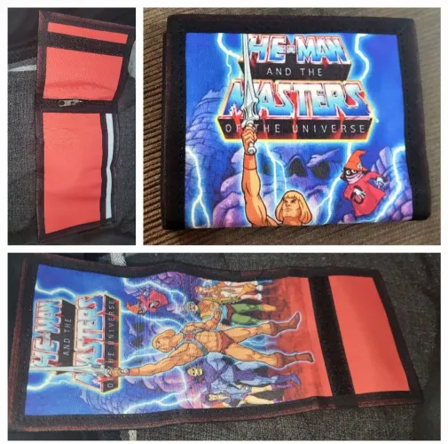 Carteira HE-MAN MOTU com velcro nova tema anos 80