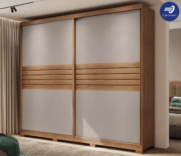 Guarda-Roupa Casal Moderno 2 Portas 4 Gavetas